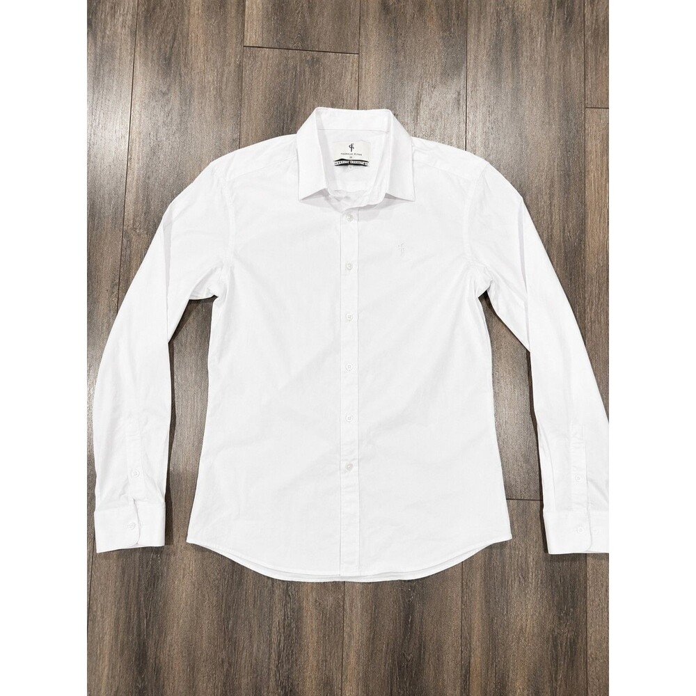 Father Sons White Stretch Slim Fit Dress Shirt Men's XL Long Sleeve Button Up